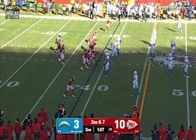 Xavier Worthy dances down the sideline for 26 yards