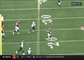 Burrow throws one across his body for 21-yard gain to Irwin amid three Texans