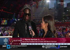 Marvin Harrison Jr. reacts to being taken by Cardinals with No. 4 overall pick