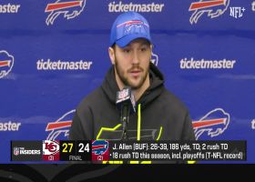 Josh Allen talks to media on Monday after Divisional Round loss to Chiefs