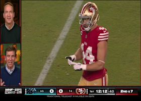 Peyton talks about watching film with CMC and telling him to study Marshall Faulk | 'ManningCast'