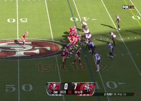 Purdy's 19-yard laser to Aiyuk goes directly over middle of field