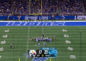 Jake Bates' 46-yard field goal sneaks inside of upright to extend Lions' lead