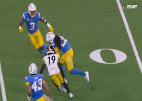 Donte Jackson snags a fourth-quarter INT after Rodgers' pass deflects off of Austin