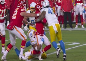 Khalil Mack and Tuli Tuipulotu engulf Mahomes for third-down sack on first drive