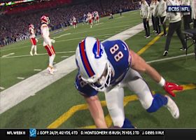 Josh Allen's 24-yard pass to Knox ends with collision outside the boundary