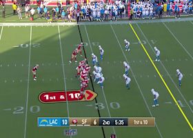 Skyy Moore's first preseason catch as a 49er goes for first-down yardage