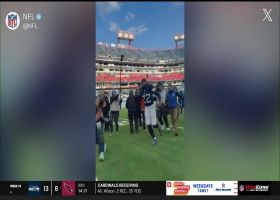 Derrick Henry addresses Titans fans at Nissan Stadium following Week 18 win over Jags
