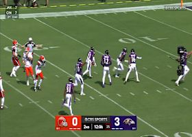 Jacob Hummel blocks a punt to give Ravens great field position
