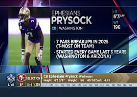 49ers select Ephesians Prysock with No. 139 pick in 2026 draft