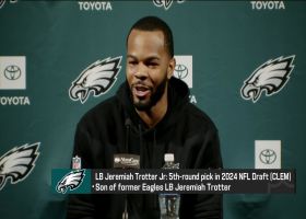 Jeremiah Trotter Jr. talks growing up on Eagles' sideline, wearing dad's No. 54 'with pride' for Philadelphia