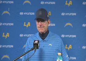 Jim Harbaugh congratulates Patriots on wild card win and reflects on offensive struggles