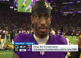 Vikings WR Jordan Addison conveys importance of team maintaining performance in late playoff push after win vs. Packers