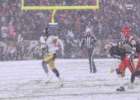 Fields skates up the sideline for a 30-yard gain