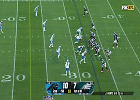 Hurts' sack escape leads to 14-yard scramble into the red zone