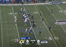 Nacua snags a one-handed wrap around catch via Stafford dart