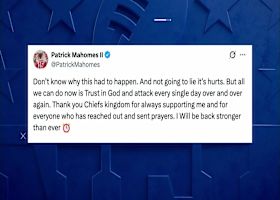 Patrick Mahomes sends a tweet after suffering a season-ending ACL injury in Week 15