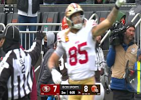 Purdy's 33-yard launch lands in Kittle's hands amid blanket coverage in red zone