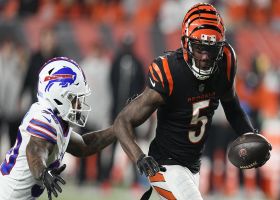 Burrow hits Higgins in stride for 18-yard gain on third-down slant route