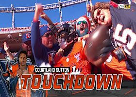 Bo Nix lofts a 15-yard corner TD pass to Courtland Sutton