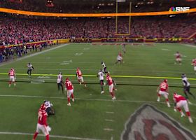 Mahomes escapes pocket pressure for a 15-yard scramble