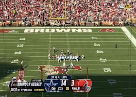 Brandon Aubrey's 57-yard FG extends Cowboys' lead to 17-3 vs. Browns