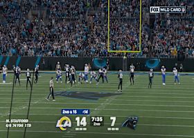 Stafford's 36-yard strike up the seam hits a wide-open Higbee for third-down conversion