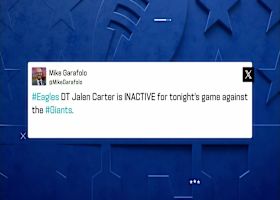 Garafolo: 'Eagles DT Jalen Carter is inactive for tonight's game against the Giants' in Week 6 | 'NFL GameDay Kickoff'