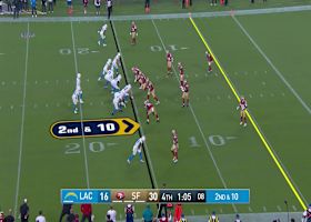 Luke Grimm hauls in the 15-yard strike from Uiagalelei for TD