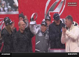 New England Patriots become AFC Champions and raise the Lamar Hunt Trophy