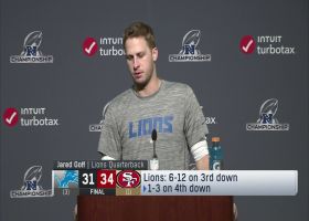 Jared Goff addresses the media after NFC Championship Game loss vs. 49ers
