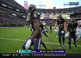 Melvin Gordon's first TD run of 2023 extends Ravens' lead to 49-19 vs. Dolphins