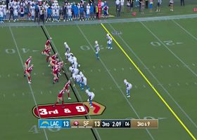Carter Bradley slings tight-window pass to Robbie Chosen for 13-yard gain