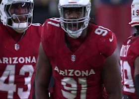 L.J. Collier corrals Zappe for a 7-yard sack