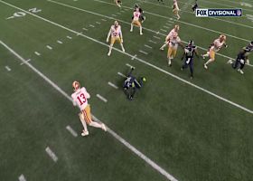 Purdy's circuitous scramble ends with 19-yard dime to Jennings after QB resets his platform