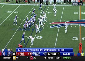 Josh Allen absorbs hit on pass to James Cook for 25-yard gain