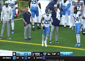 Tony Pollard's 27-yard run gets Titans back into Texans territory before halftime