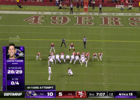 Tucker's 41-yard FG extends Ravens' lead to 13-5 over Niners