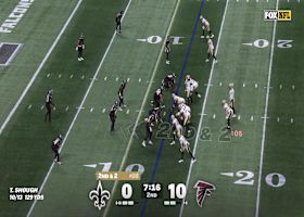 Dee Alford drops Shough for a 4-yard sack