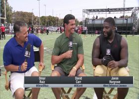Javon Hargrave talks to Carr, Ruiz about 49ers' first day of padded practice | 'Inside Training Camp Live'