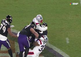 Anfernee Jennings swallows Tyler Huntley in 7-yard sack