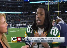 Darnell Savage breaks down his 64-yard pick-six in interview with Jane Slater