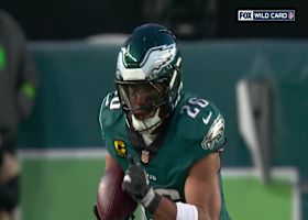 Barkley bounces outside and up the sideline on 29-yard rush