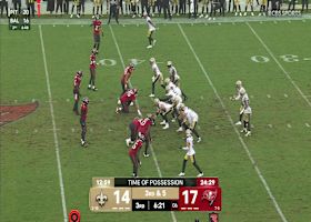 Juwan Johnson survives a vicious hit to pick up first-down yardage