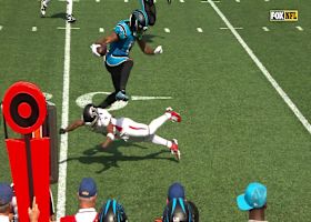 Ja'Tavion Sanders hurdles his way to a 7-yard reception