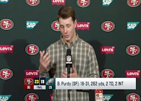 Purdy, McCaffrey, and Jennings react to insane trick-play TD vs. Eagles