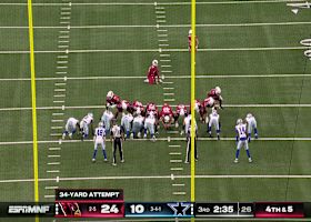 Chad Ryland splits the uprights on 34-yard FG attempt