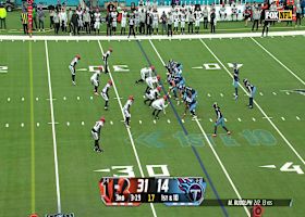 Jordan Battle nullifies TD fumbling before crossing goal line resulting in a touchback for Titans