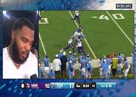 Major hurdle alert! Bryce Oliver gets major air on YAC play vs. Vikings