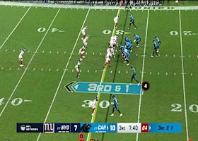 Hubbard breaks free for 25-yard rush into Giants' territory